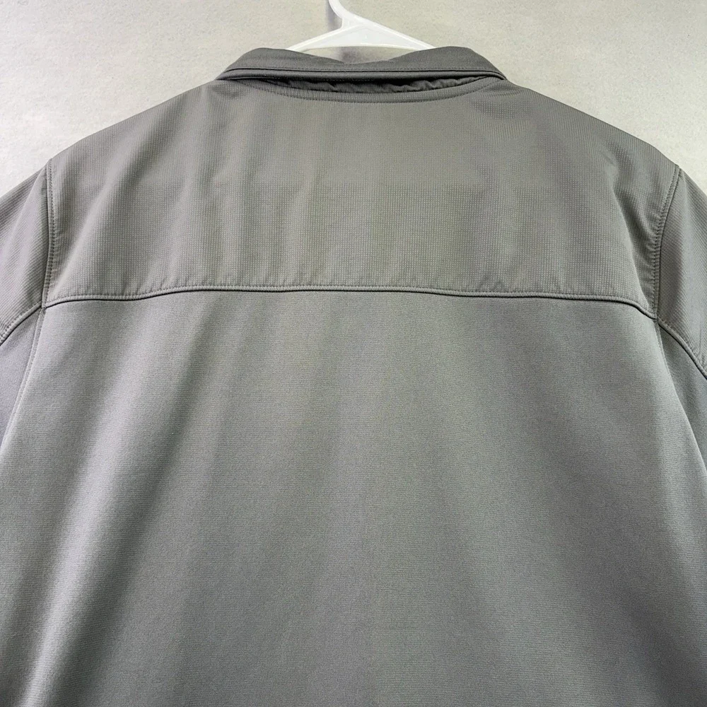 UNDER ARMOUR Gray Warm Up Jacket Medium Mens M Zip Up White Stripe